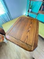 MCM Geometric Oak Side Tables by Berkline - Image 7