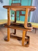 MCM Geometric Oak Side Tables by Berkline - Image 2