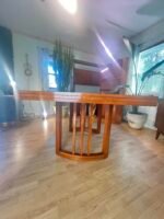 MCM Walnut Dining Table – Extendable with Elegant Curved Base - Image 2