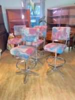 Post Modern Chrome Bar Stools 360 Swivel Set of 4 - Image 2