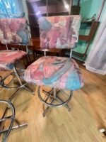 Post Modern Chrome Bar Stools 360 Swivel Set of 4 - Image 3