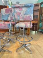 Post Modern Chrome Bar Stools 360 Swivel Set of 4 - Image 6