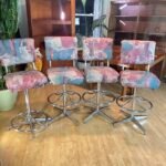 Post Modern Chrome Bar Stools 360 Swivel Set of 4