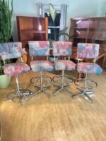 Post Modern Chrome Bar Stools 360 Swivel Set of 4