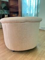 Milo Baughman Style Swivel Barrel Club Chairs - Image 3