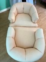 Milo Baughman Style Swivel Barrel Club Chairs - Image 5