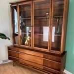 MCM Young Manufacturing 2 Piece Curved Credenza w/ Glass Display Top