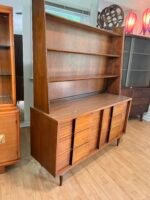 MCM Johnson Carper Formica Top 6-Drawer Lowboy Dresser w/ Hutch Display Top - Image 3