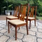 4 MCM High Back Teak Dining Chairs By Nathan