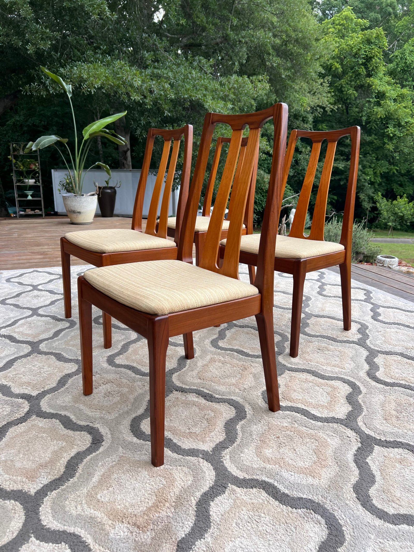 IMG_4700 4 MCM High Back Teak Dining Chairs By Nathan - Image 1