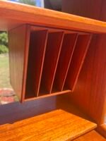 Swedish MCM Teak Secretary Bookshelf w/ Pull Out Writing Surface - Image 3