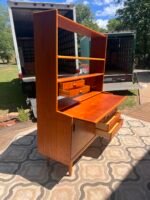 Swedish MCM Teak Secretary Bookshelf w/ Pull Out Writing Surface - Image 4
